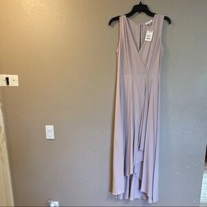 Calvin Klein Dusty Mauve Sleeveless Wrap High-Low Maxi Dress